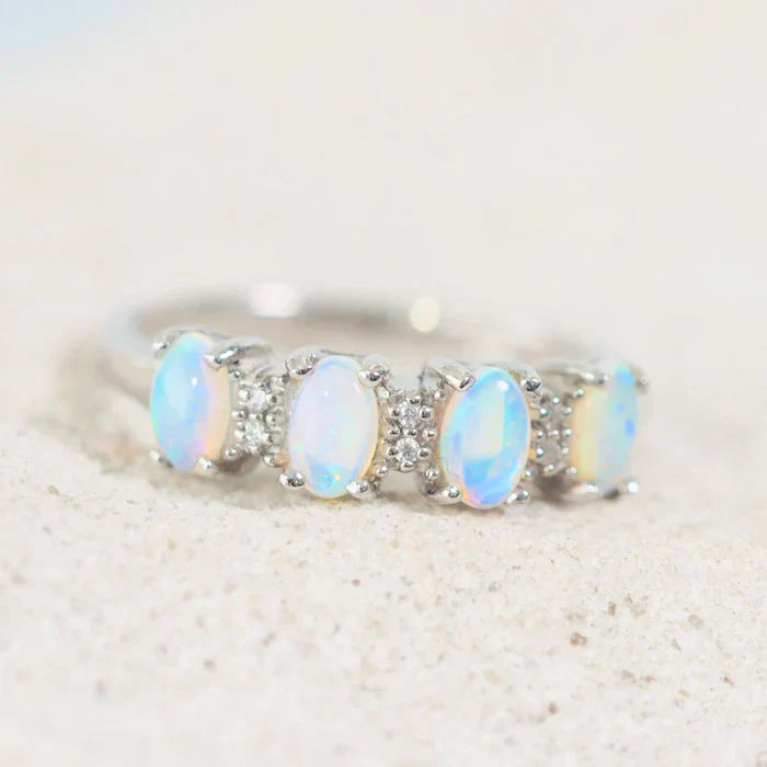 アマラ – スターリングシルバー クリスタルオパールリング 0